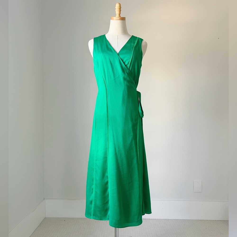 Banana Republic Green Midi Wrap Dress - Picture 1 of 9